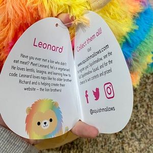 16 inch Valentines Rainbow Lion Squishmallow